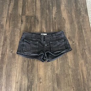 Free People black denim shorts